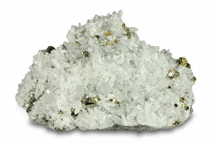 Glittering Pyrite on Quartz - Peru #291988